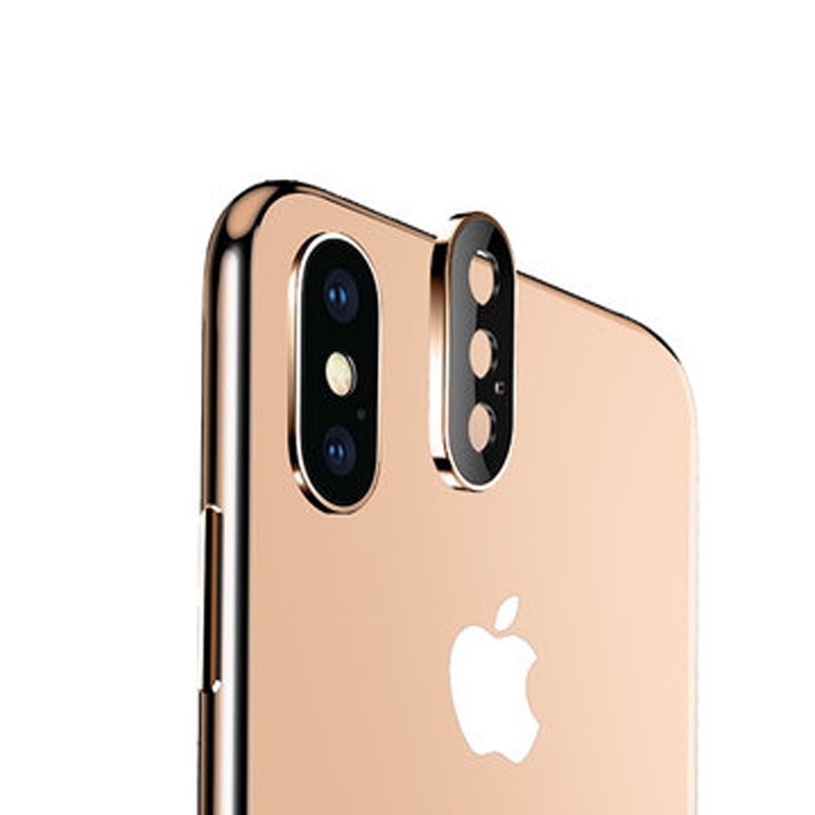 For iPhone XS Max Titanium Alloy Metal Camera Lens Protector Tempered Glass Film(Gold) - Shopkiz.com