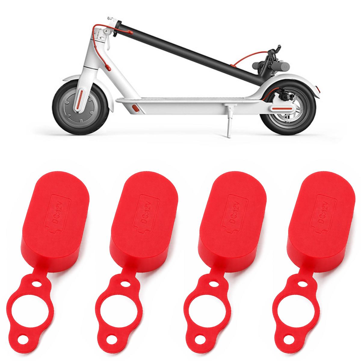 4 PCS Silicone Charging Port Waterproof Cover Dust-proof Plug Electric Scooter Accessories for Xiaomi Mijia M365(Red)