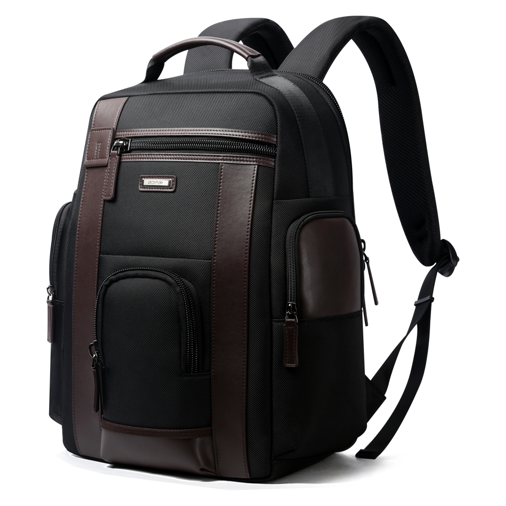 Bopai 751-006751 Business Anti-theft Waterproof Large Capacity Double Shoulder Bag, with USB Charging Port, Size: 36x17x41.5cm(Coffee) - Shopkiz.com