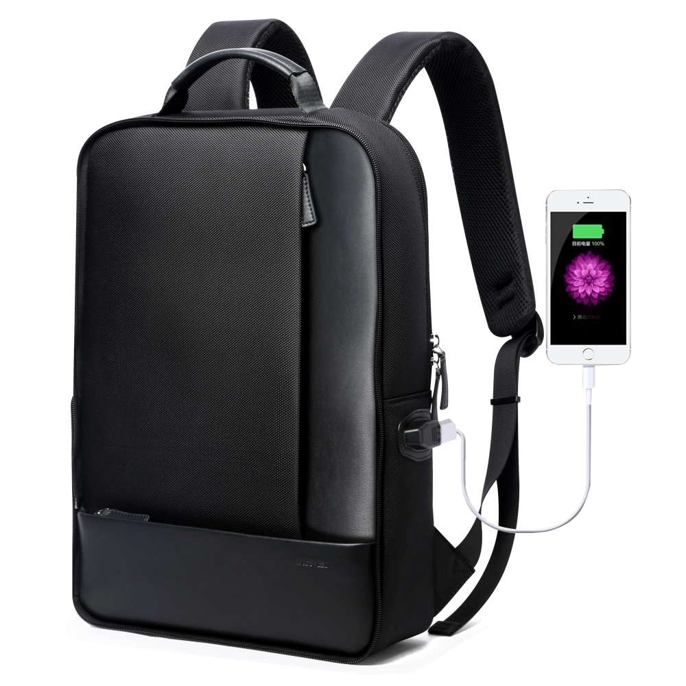 Bopai 851-002611 Business Detachable Anti-theft Waterproof Large Capacity Double Shoulder Bag,with USB Charging Port, Size: 30x15x44cm(Black) -