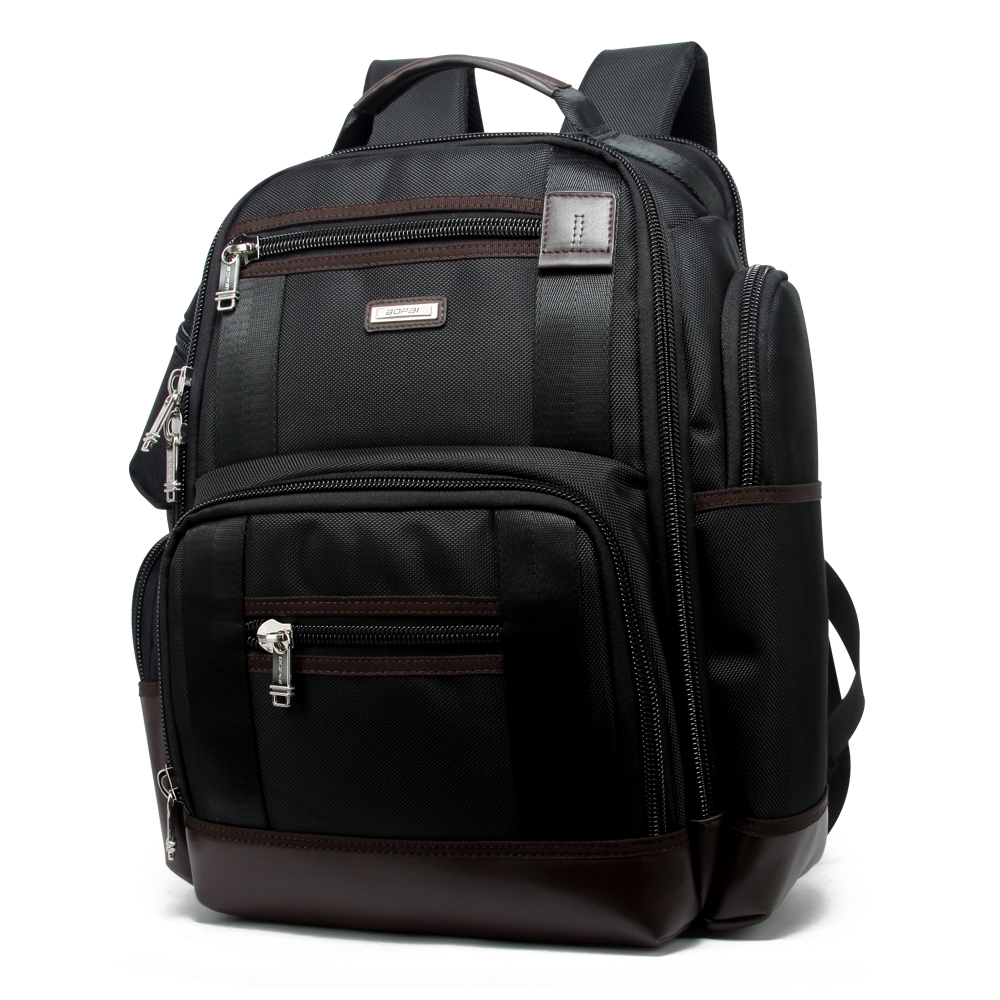 Bopai 11-85301 15.6 inch Large Capacity Multi-layer Zipper Bag Design Breathable Laptop Backpack, Size: 35 x 20 x 43cm(Black) - Shopkiz.com