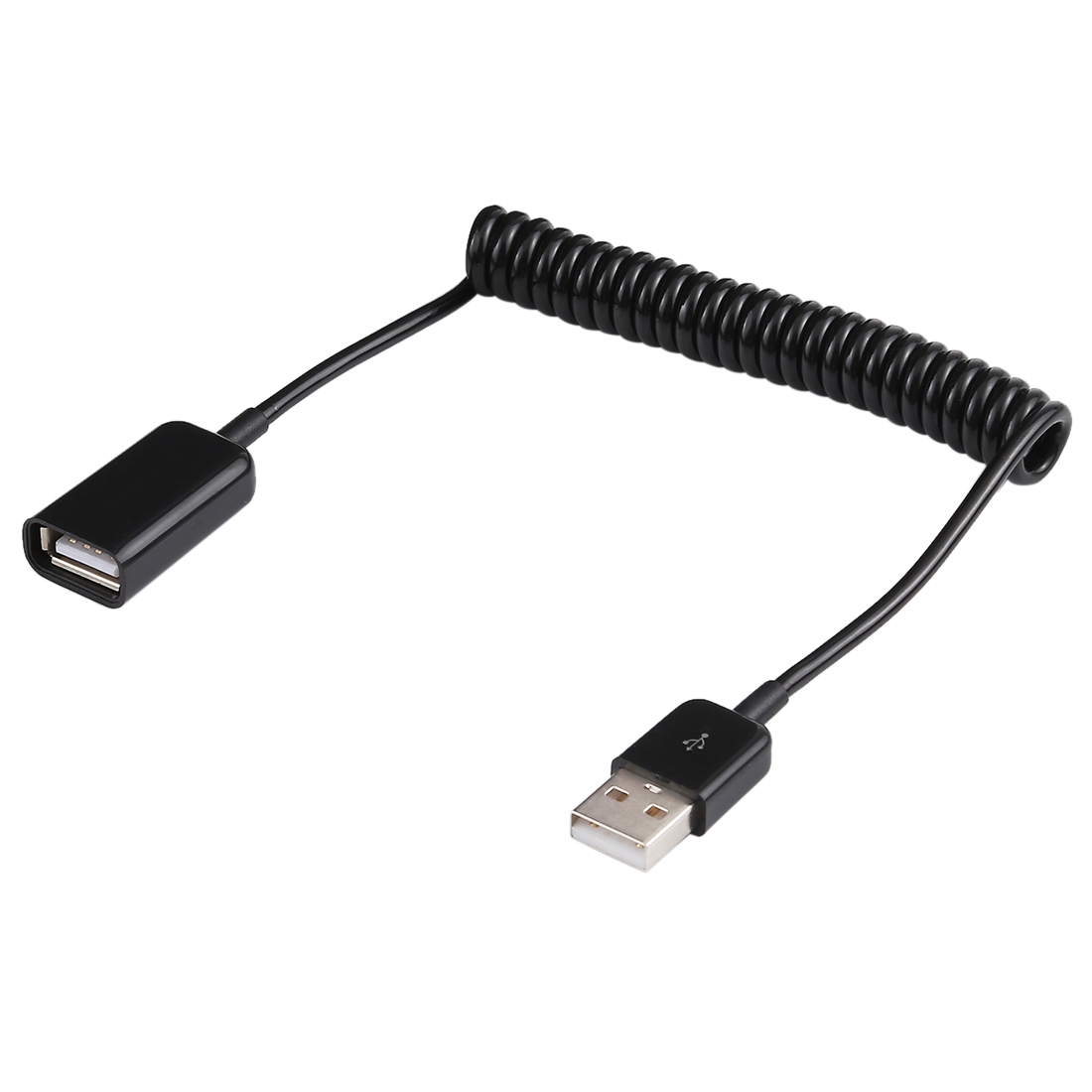 1m USB-A Male to USB-A Female Spring Coiled Cable - Shopkiz.com