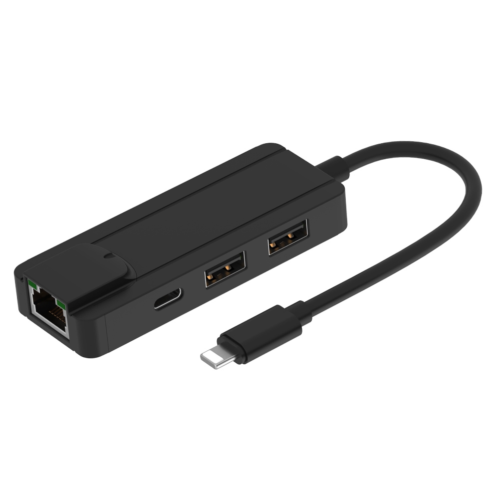 Onten 75002 8PIN to RJ45 Hub USB 2.0 Adapter(Black) - Shopkiz.com