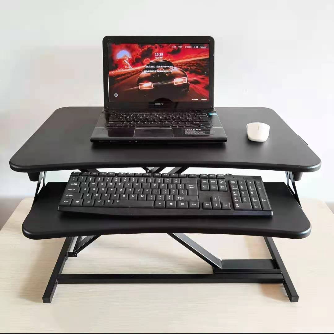 Standing Folding and Lifting Computer Desk Office Workbench (Black) - Shopkiz.com