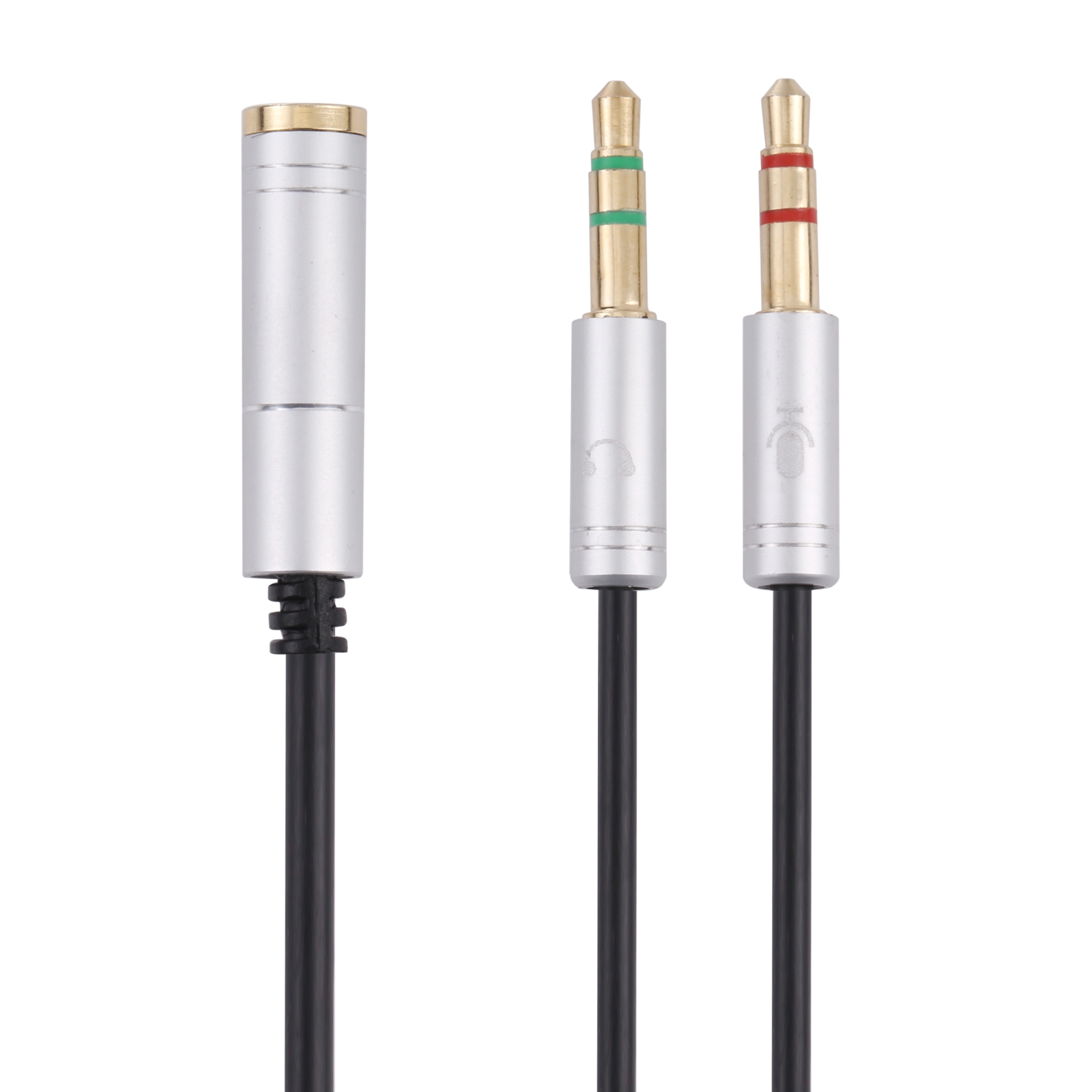 3.5mm Female to 2 x 3.5mm Male Adapter Cable(Silver) - Shopkiz.com