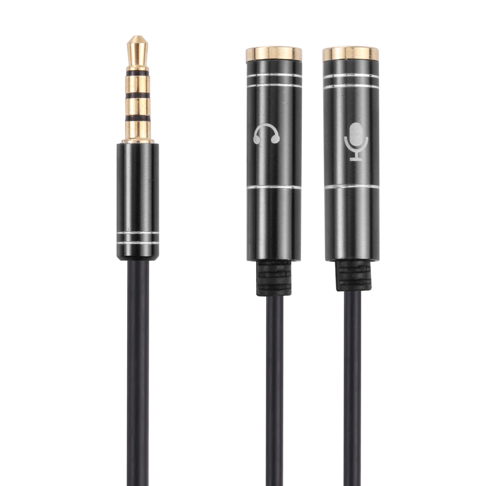 2 x 3.5mm Female to 3.5mm Male Adapter Cable(Black) - Shopkiz.com