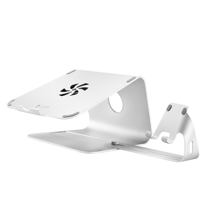 SOPI ZJ-001 Aluminum Cooling Stand with Phone Holder for Laptop, Suitable for Mac Air, Mac Pro,  iPad, and Other Laptops (Silver) - Shopkiz.com
