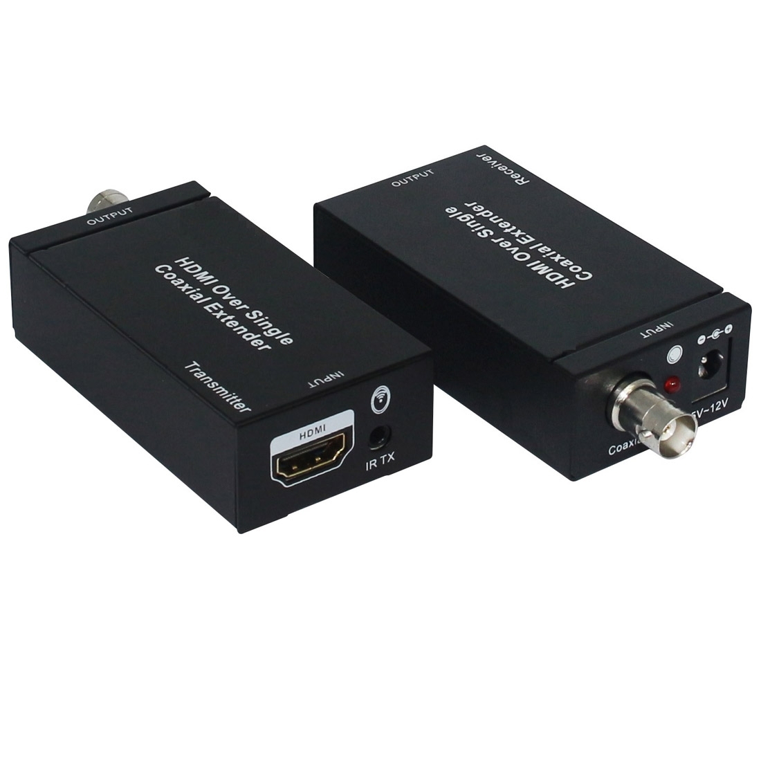 NK-C100IR 1080P HDMI Over Single Coaxial Extender Transmitter + Receiver with IR Coaxial Cable, Signal Range up to 100m (US Plug) - Shopkiz.com