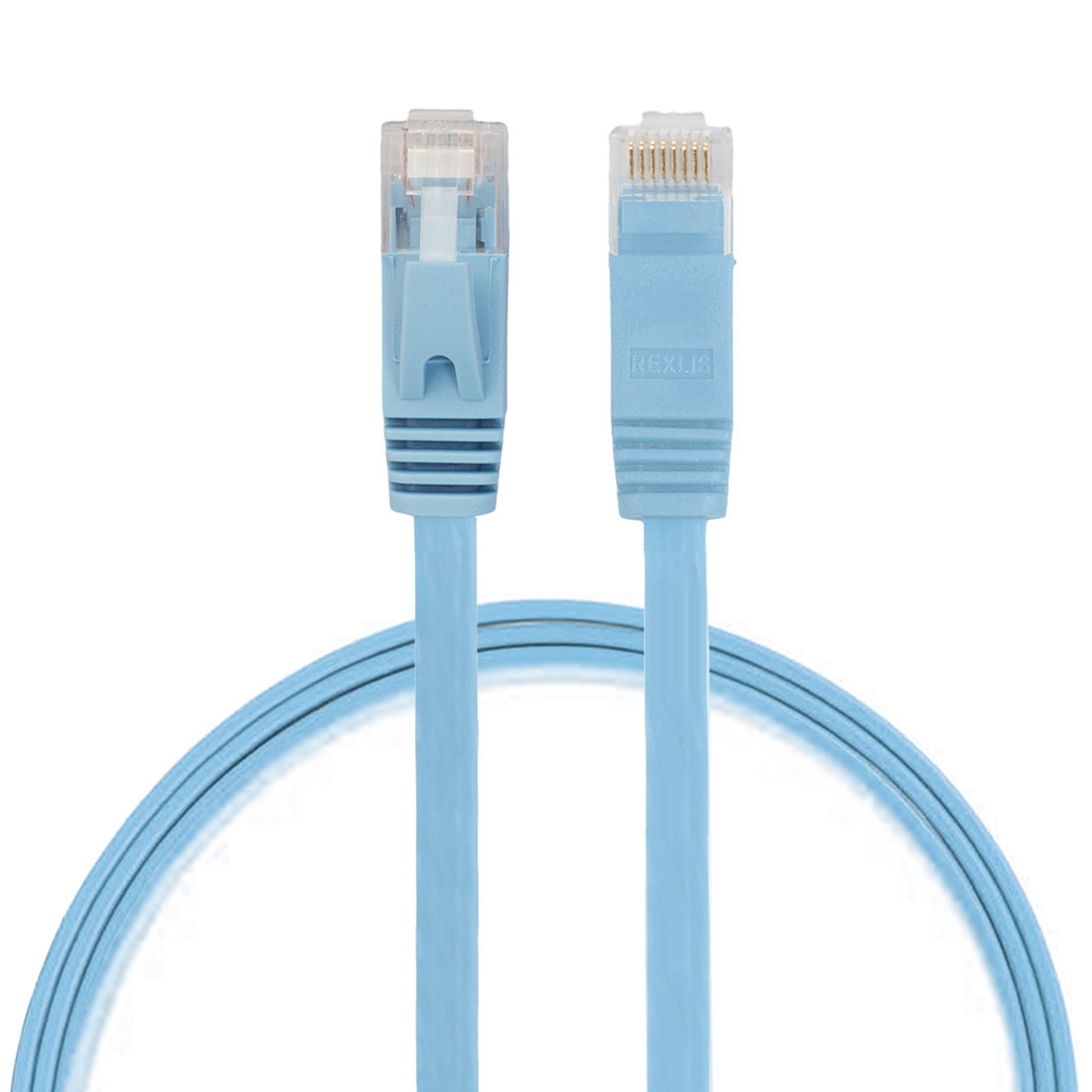 0.5m CAT6 Ultra-thin Flat Ethernet Network LAN Cable, Patch Lead RJ45 (Blue) - Shopkiz.com