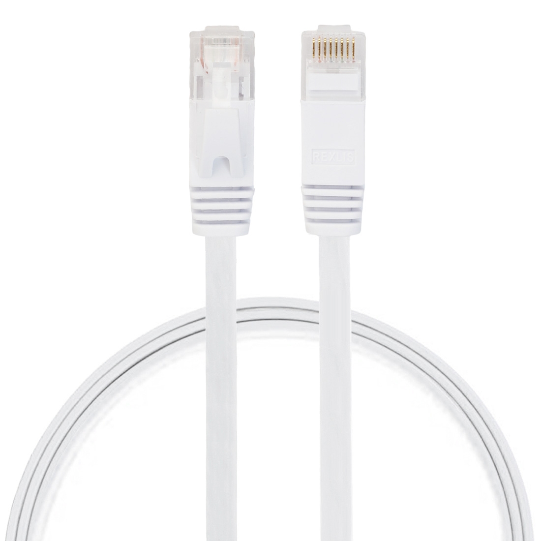 0.5m CAT6 Ultra-thin Flat Ethernet Network LAN Cable, Patch Lead RJ45 (White) - Shopkiz.com