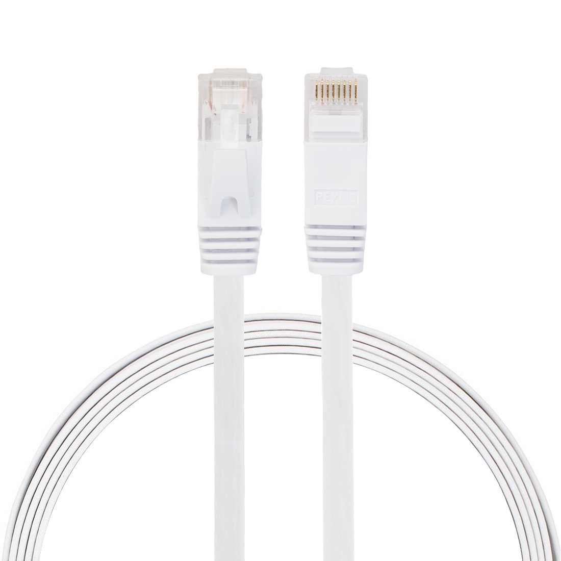 1m CAT6 Ultra-thin Flat Ethernet Network LAN Cable, Patch Lead RJ45 (White) - Shopkiz.com