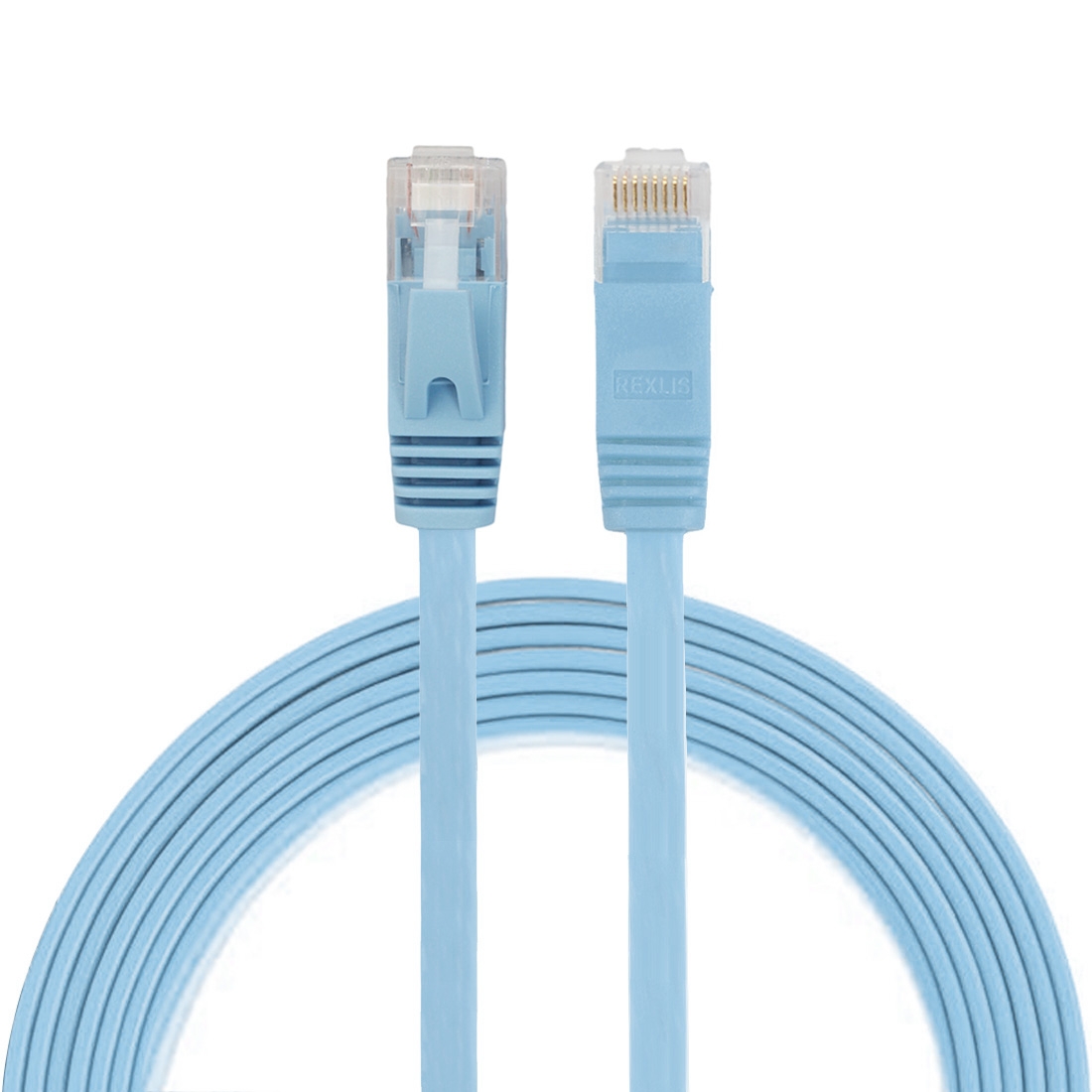 2m CAT6 Ultra-thin Flat Ethernet Network LAN Cable, Patch Lead RJ45 (Blue) - Shopkiz.com