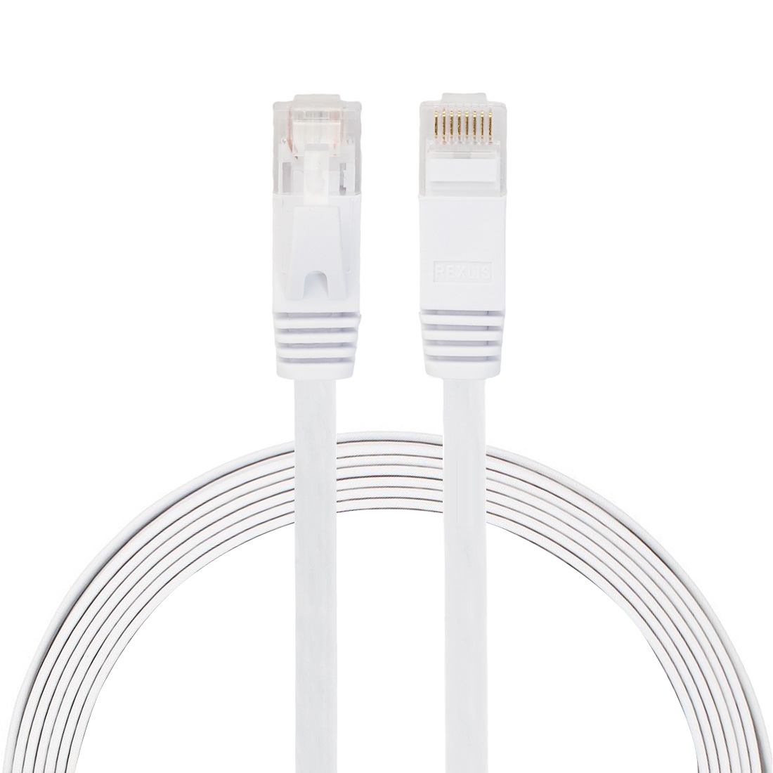 2m CAT6 Ultra-thin Flat Ethernet Network LAN Cable, Patch Lead RJ45 (White) - Shopkiz.com