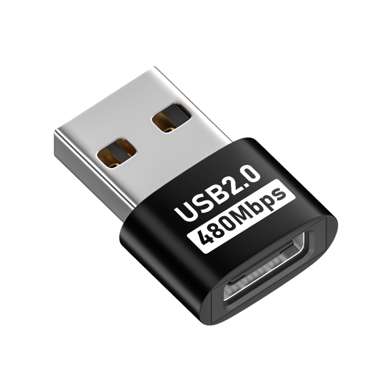 USB 2.0 Male to Female Type-C Adapter (Black) - Shopkiz.com