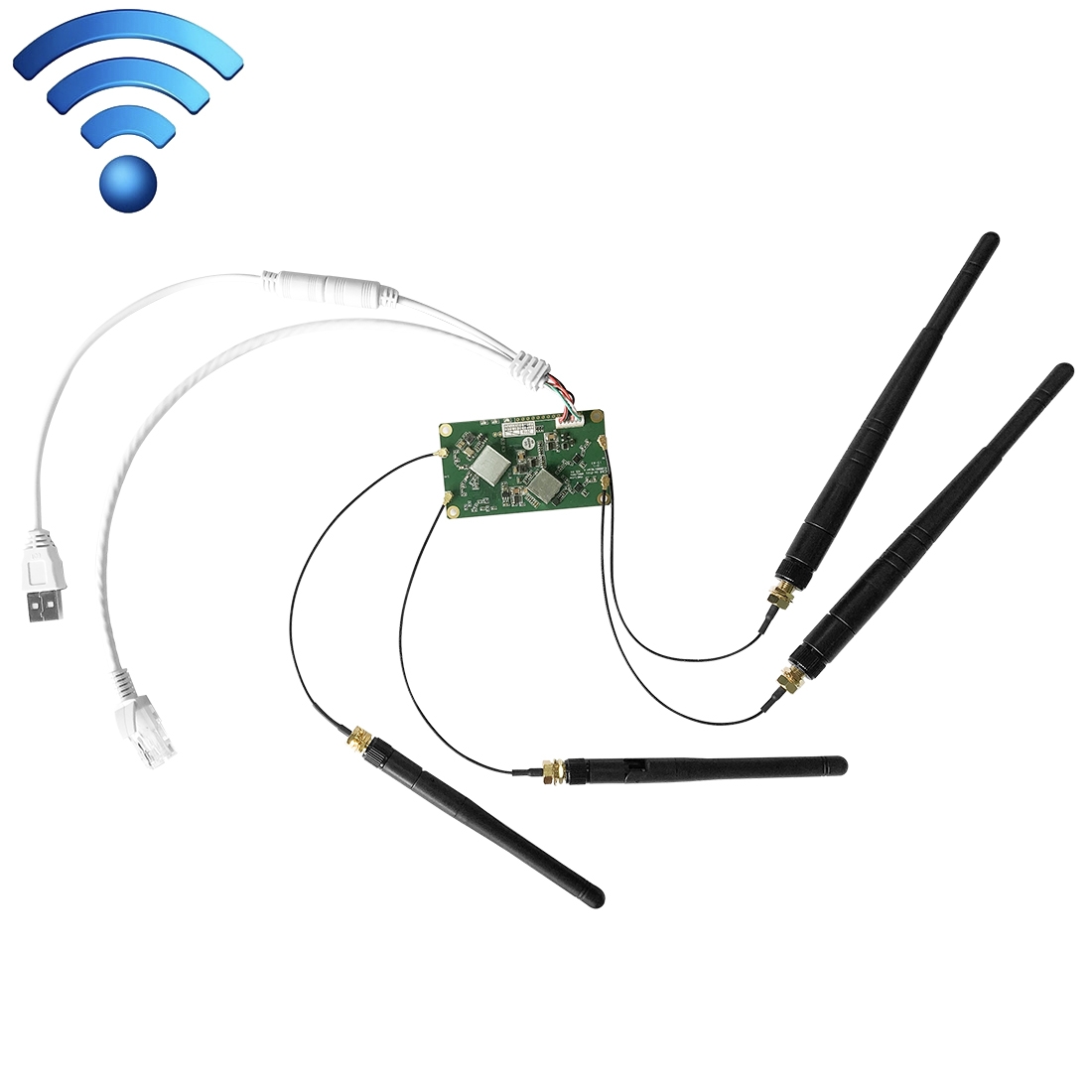 VM5G 1200Mbps 2.4GHz & 5GHz Dual Band WiFi Module with 4 Antennas, Support IP Layer / MAC Layer Transparent Transmission, Applied to Repeater /