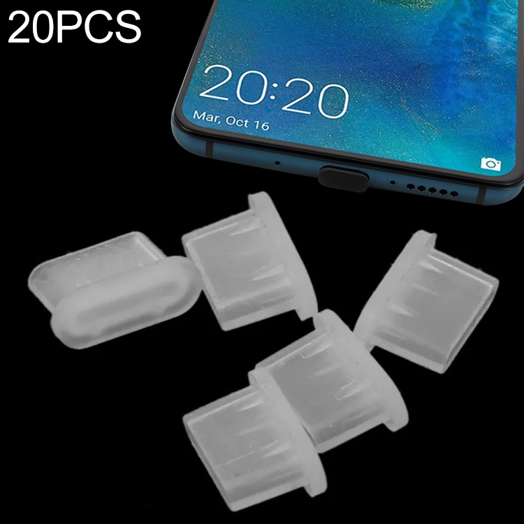 20 PCS Silicone Anti-Dust Plugs for USB-C / Type-C Port(Transparent) - Shopkiz.com