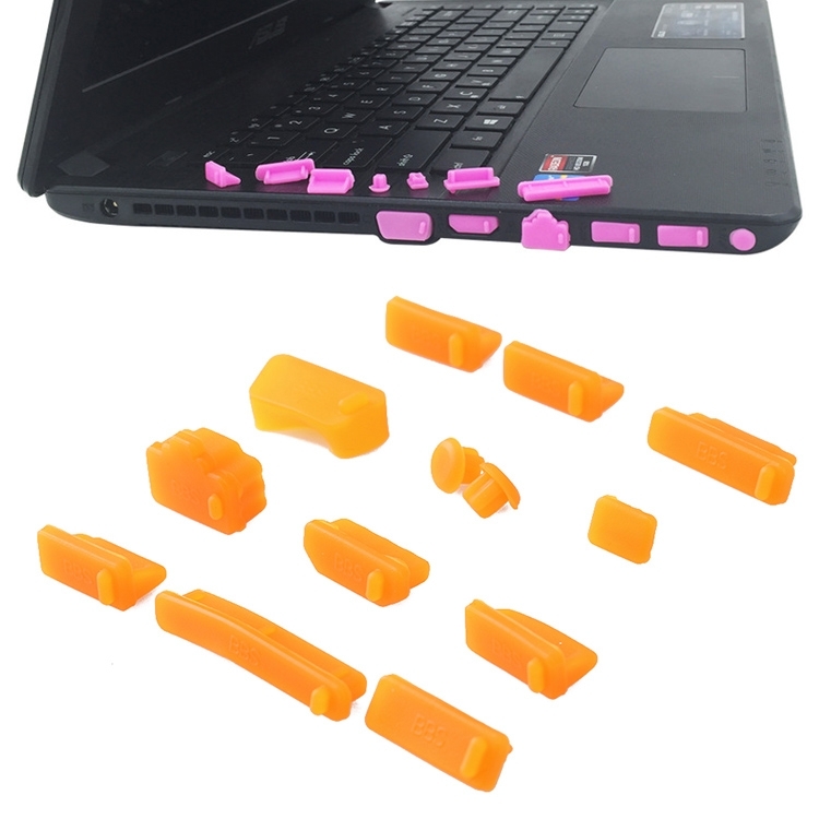 13 in 1 Universal Silicone Anti-Dust Plugs for Laptop(Orange) - Shopkiz.com