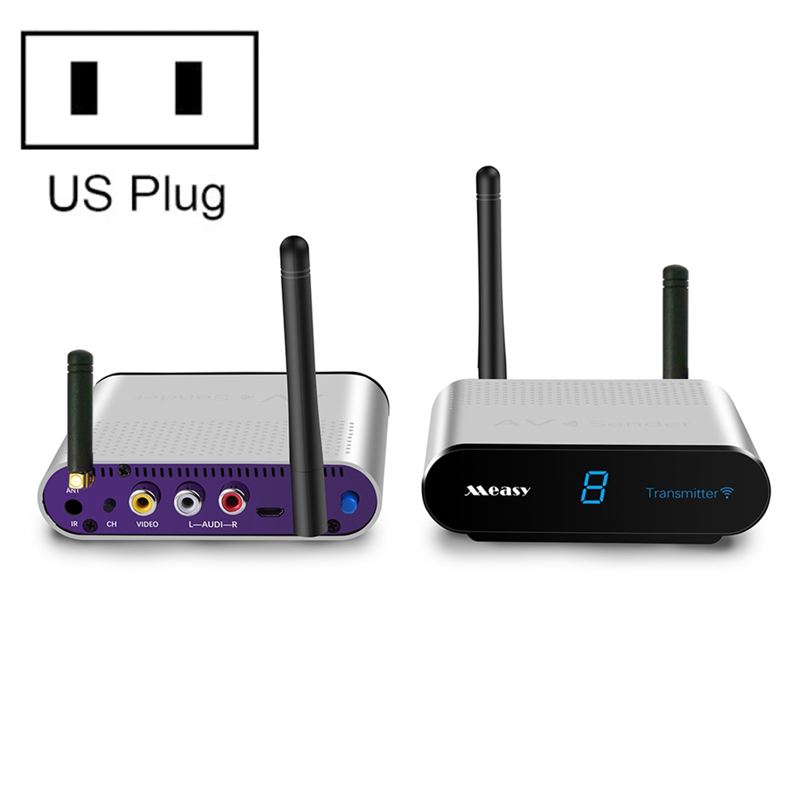 Measy AV230 2.4GHz Wireless Audio / Video Transmitter and Receiver with Infrared Return Function, Transmission Distance: 300m, US Plug - Shopkiz.com
