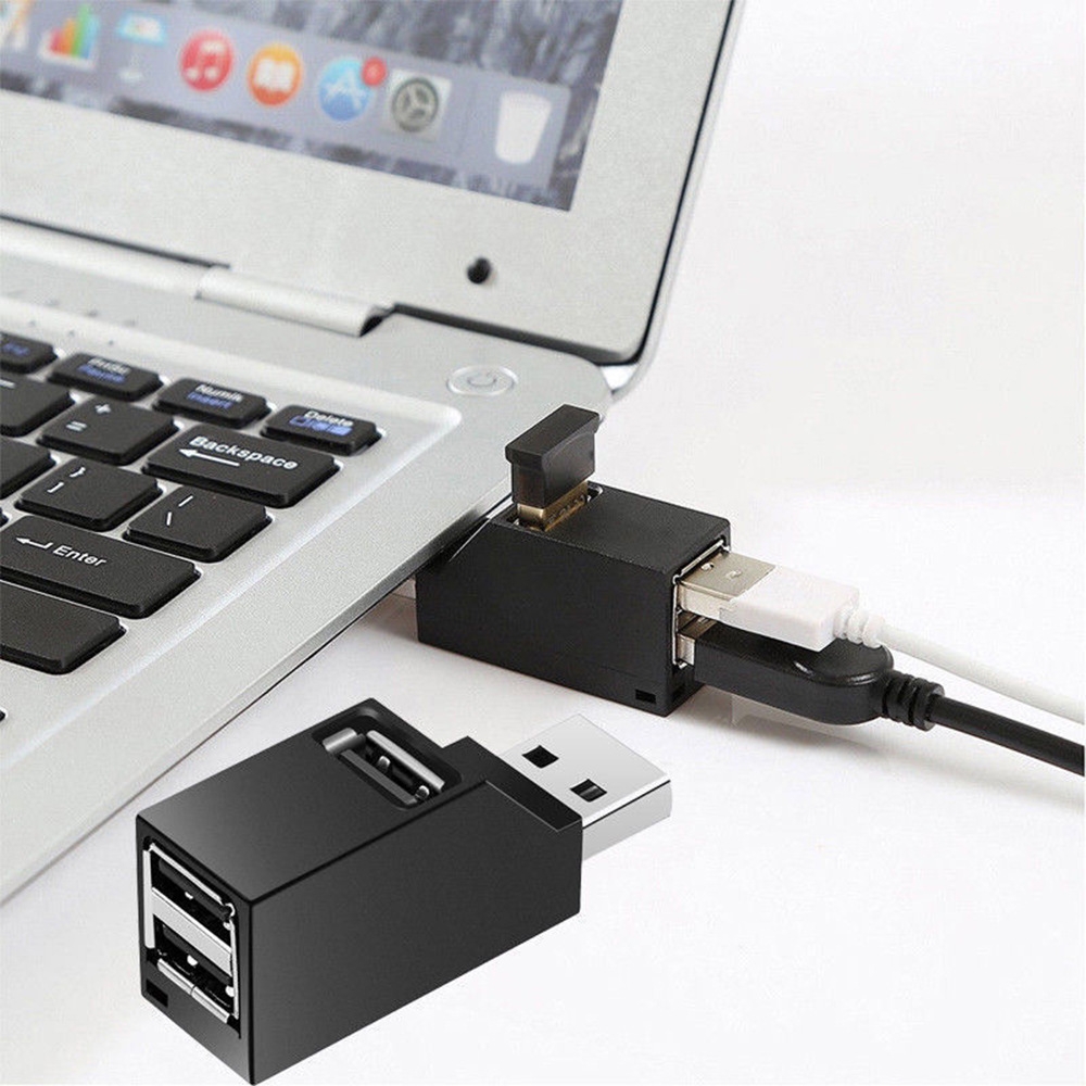 Portable Mini 3 x USB 2.0 Ports HUB with Lanyard - Shopkiz.com