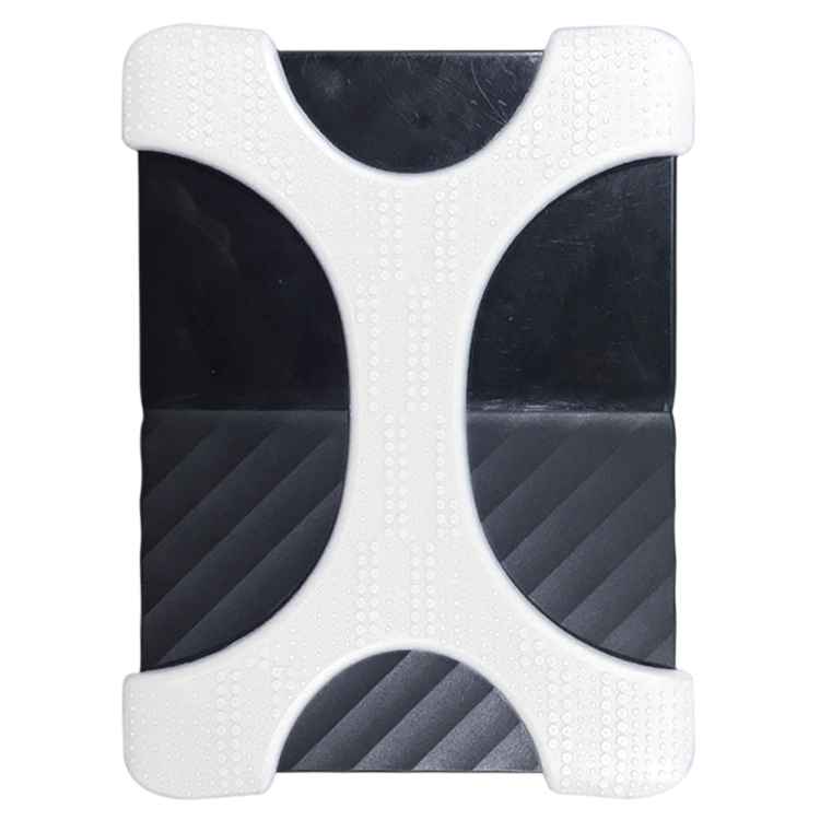 X Type 2.5 inch Portable Hard Drive Silicone Case for 2TB-4TB WD & SEAGATE & Toshiba Portable Hard Drive, without Hole (White)