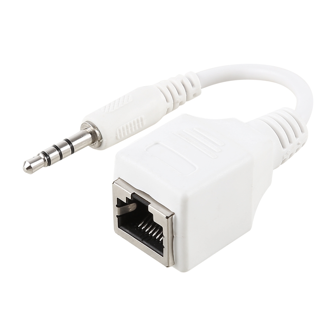 CAT5 RJ45 Socket to 3.5mm 4 Pole Male Plug Audio Ethernet LAN Network Adapter, Total Length: about 13cm - Shopkiz.com