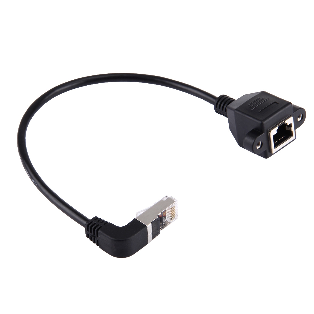 30cm RJ45 Male Bent Down to RJ45 Female LAN Extension Cable - Shopkiz.com
