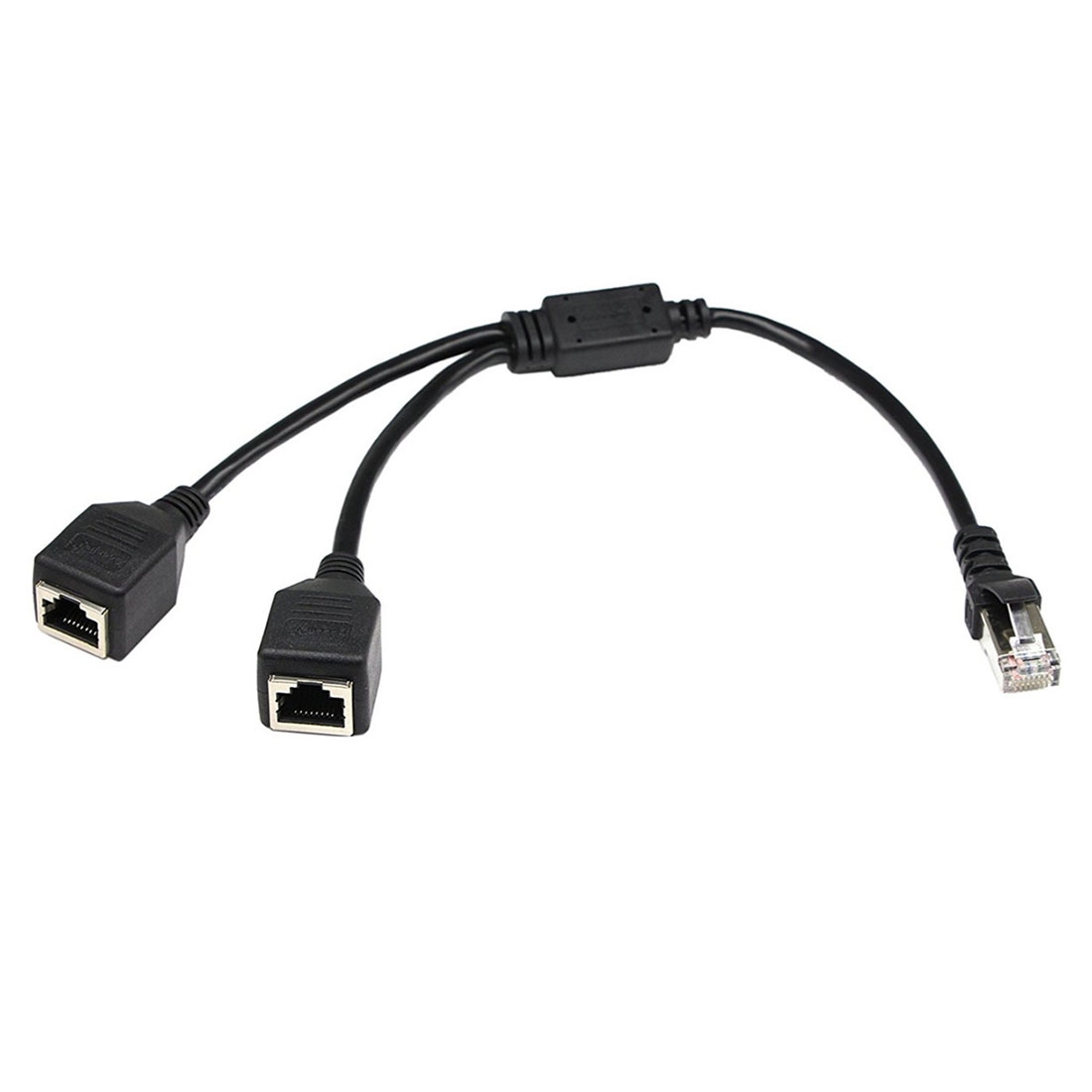 1 to 2 Socket LAN Ethernet Network CAT5 RJ45 Plug Splitter Adapter, Cable Length: 25cm - Shopkiz.com