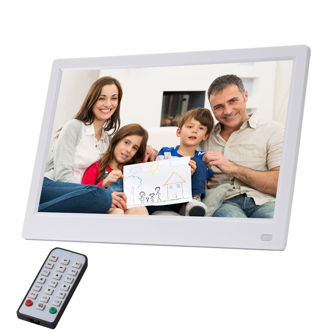 11.6 inch FHD LED Display Digital Photo Frame with Holder & Remote Control, MSTAR V56 Program, Support USB / SD Card Input (White) - Shopkiz.com