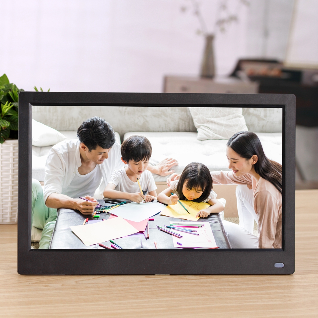 12.5 inch FHD LED Display Digital Photo Frame with Holder & Remote Control, MSTAR V56 Program, Support USB / SD Card Input (Black) - Shopkiz.com