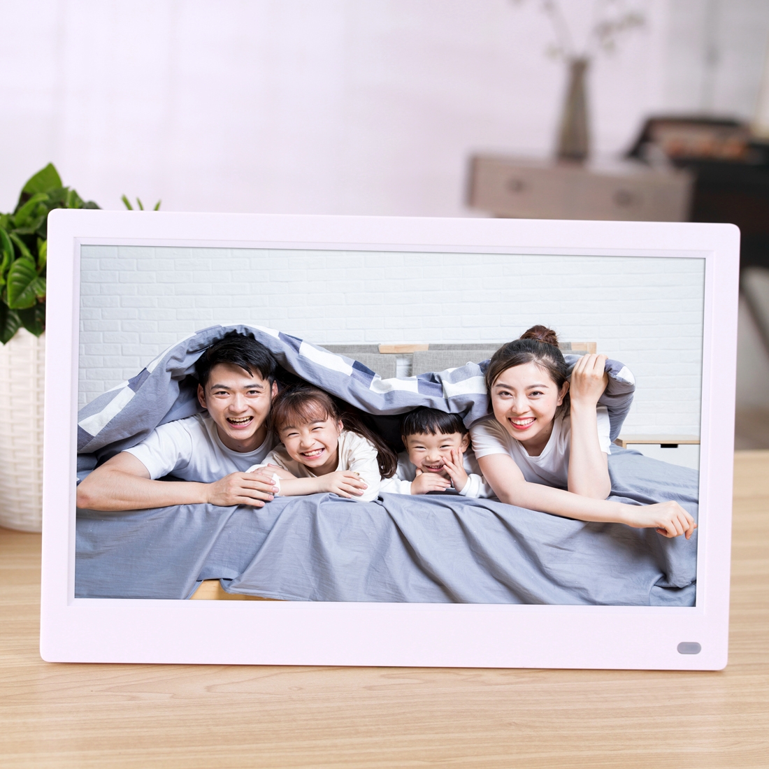 12.5 inch FHD LED Display Digital Photo Frame with Holder & Remote Control, MSTAR V56 Program, Support USB / SD Card Input (White) - Shopkiz.com