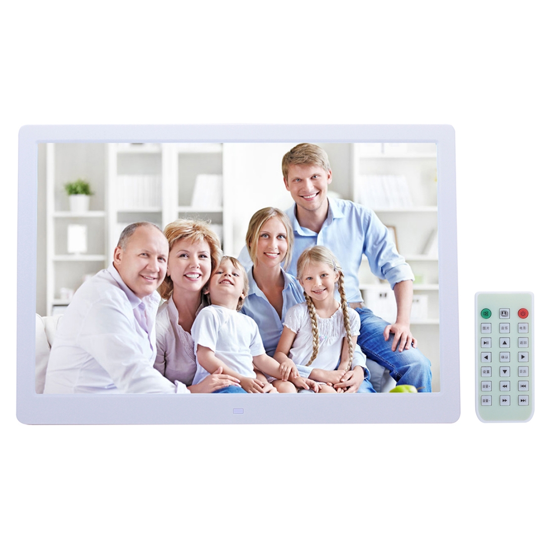 13 inch LED Display Digital Photo Frame with Holder & Remote Control, Allwinner F16, Support SD / MS / MMC Card and USB(White) - Shopkiz.com
