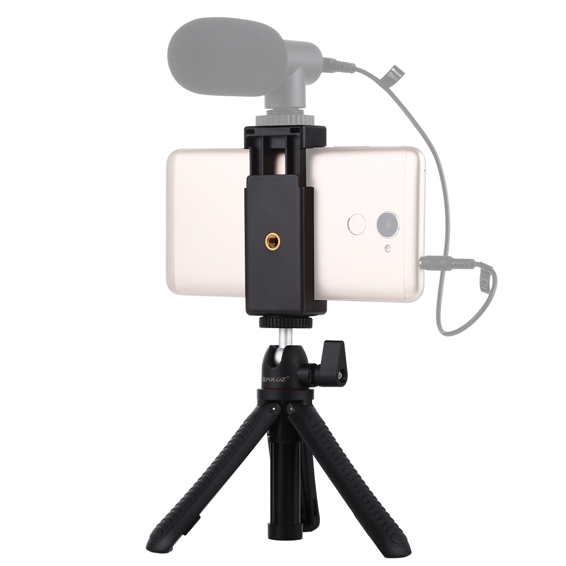 PULUZ Selfie Sticks Tripod Mount + Phone Clamp with Tripod Adapter & Long Screw(Black) - Shopkiz.com