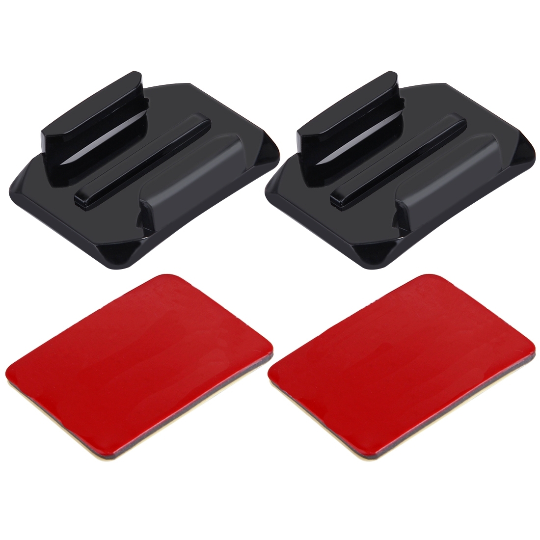 PULUZ 2 Curved Surface Mounts + 2 Adhesive Mount Stickers for PULUZ Action Sports Cameras Jaws Flex Clamp Mount for GoPro, Insta360, DJI and Other