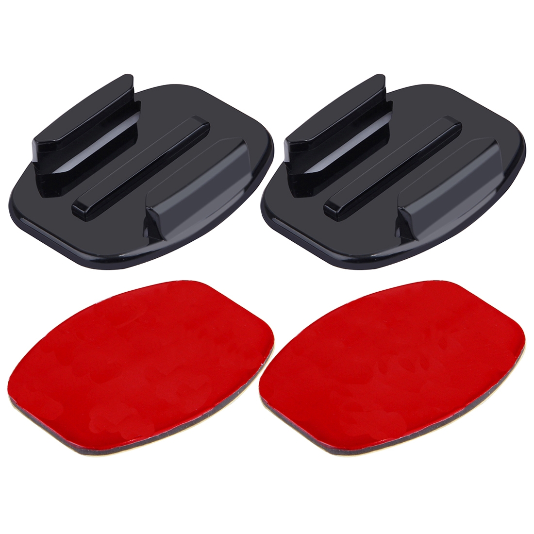 PULUZ 2 Flat Surface Mounts + 2 Adhesive Mount Stickers for PULUZ Action Sports Cameras Jaws Flex Clamp Mount for GoPro, Insta360, DJI and Other