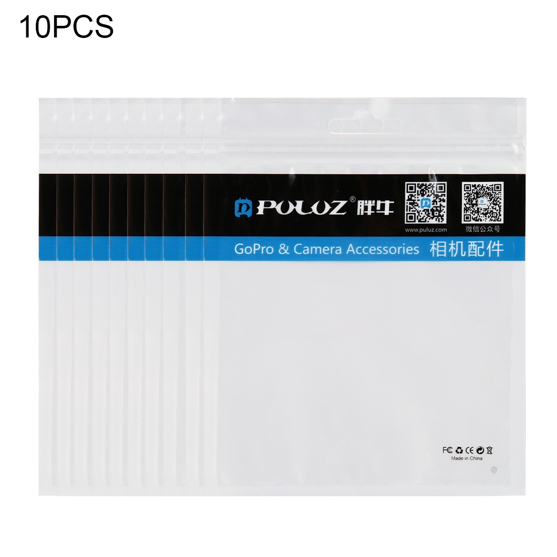 10 PCS PULUZ 16cm x 13cm Hang Hole Clear Front White Pearl Jewelry Zip Lock Packaging Bag(Size: M) - Shopkiz.com