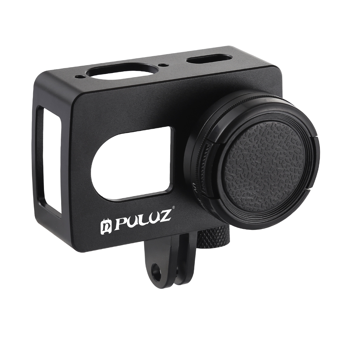 PULUZ Housing Shell CNC Aluminum Alloy Protective Cage with 37mm UV Lens for Xiaomi Xiaoyi II 4K Action Camera (Black) - Shopkiz.com