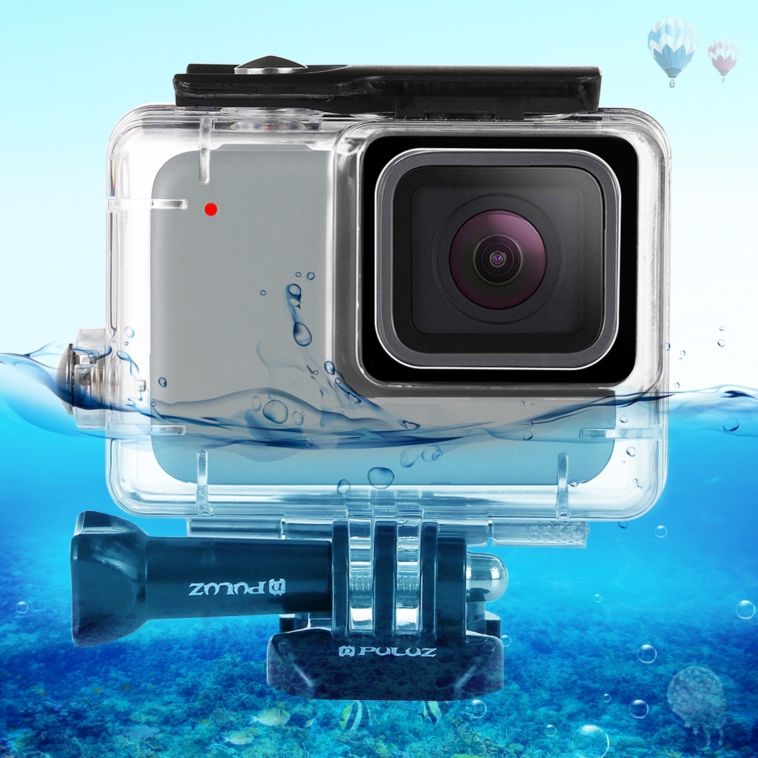 [US Warehouse] PULUZ 45m Underwater Waterproof Housing Diving Case for GoPro HERO7 Silver / HERO7 White, with Buckle Basic Mount & Screw(Transparent)