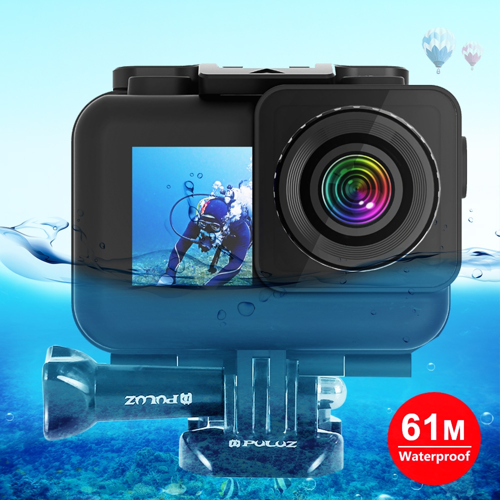 PULUZ 61m Waterproof Housing Protective Case with Buckle Basic Mount & Screw for DJI Osmo Action(Black) - Shopkiz.com
