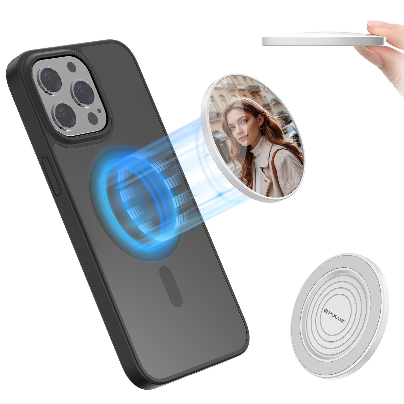 PULUZ Mobile Phone MagSafe Magnetic Makeup Mirror Rear Camera Video Selfie Mirror (White) - Shopkiz.com