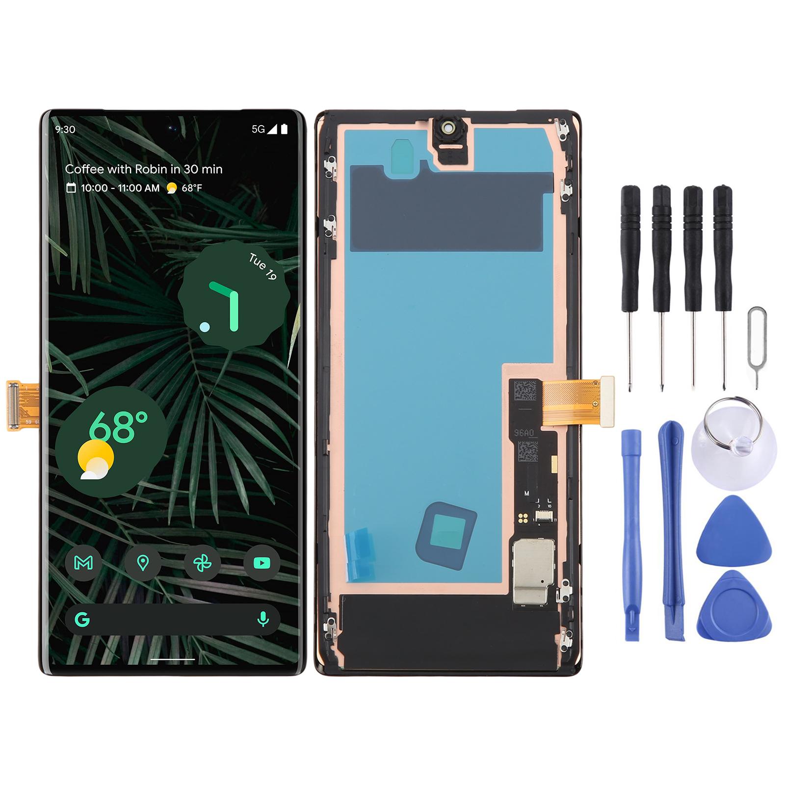 For Google Pixel 6 Pro GLUOG G8VOU GF5KQ OLED LCD Screen Digitizer Full Assembly with Frame, Support 120Hz High Refresh Rate - Shopkiz.com