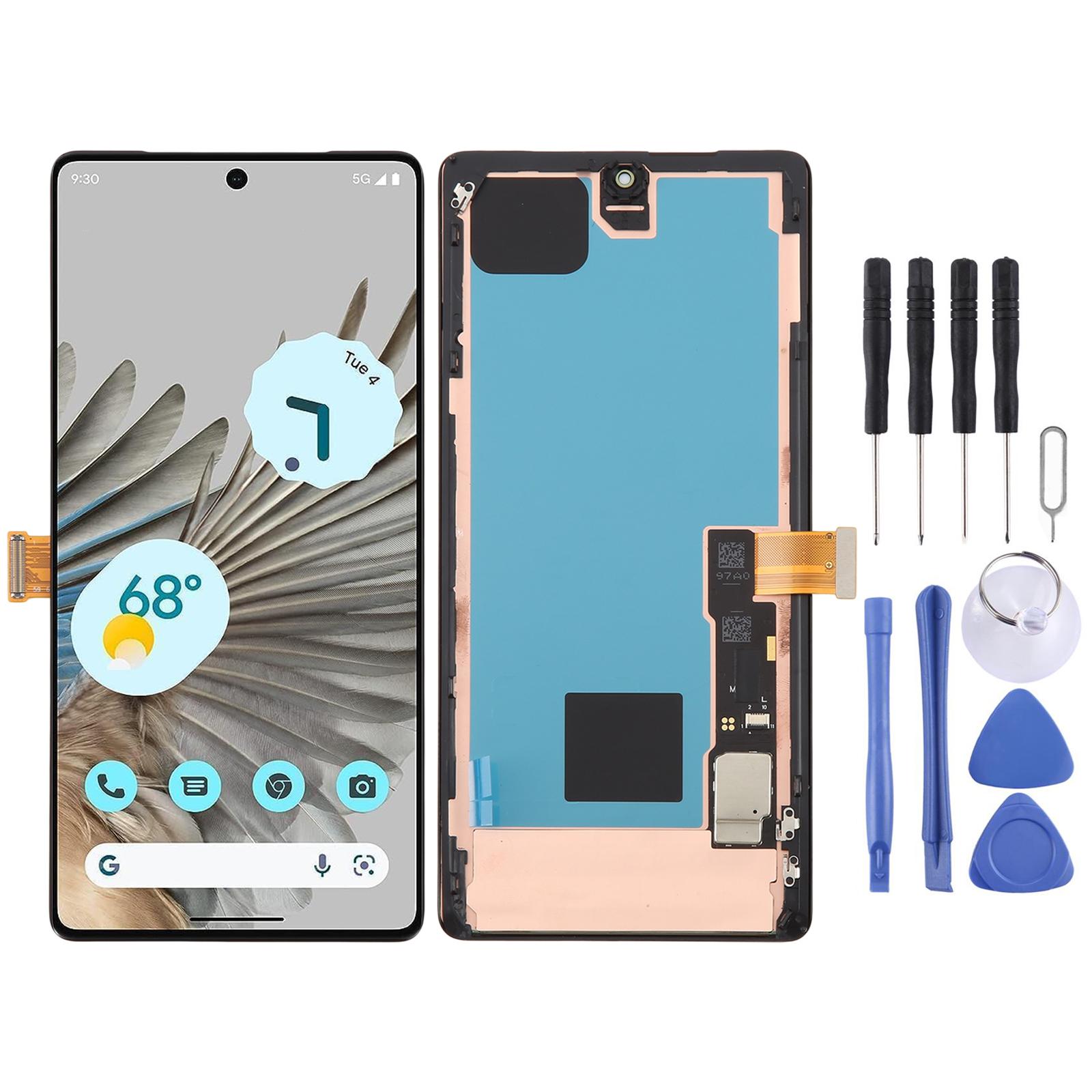 For Google Pixel 7 Pro GP4BC GE2AE GFE4J OLED LCD Screen Digitizer Full Assembly with Frame, Support 120Hz High Refresh Rate - Shopkiz.com
