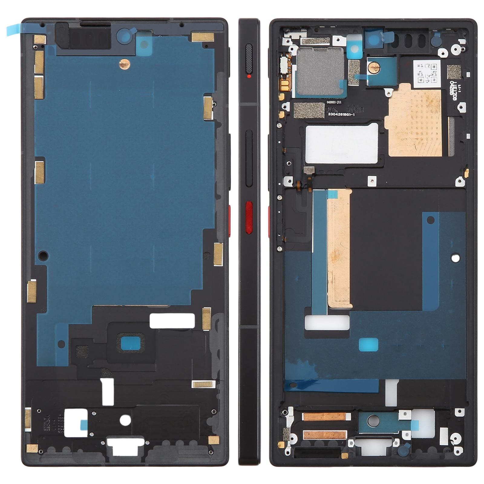 For ZTE nubia Z50 Ultra NX712J Metal Middle Frame Bezel Plate with Side Keys (Black) - Shopkiz.com
