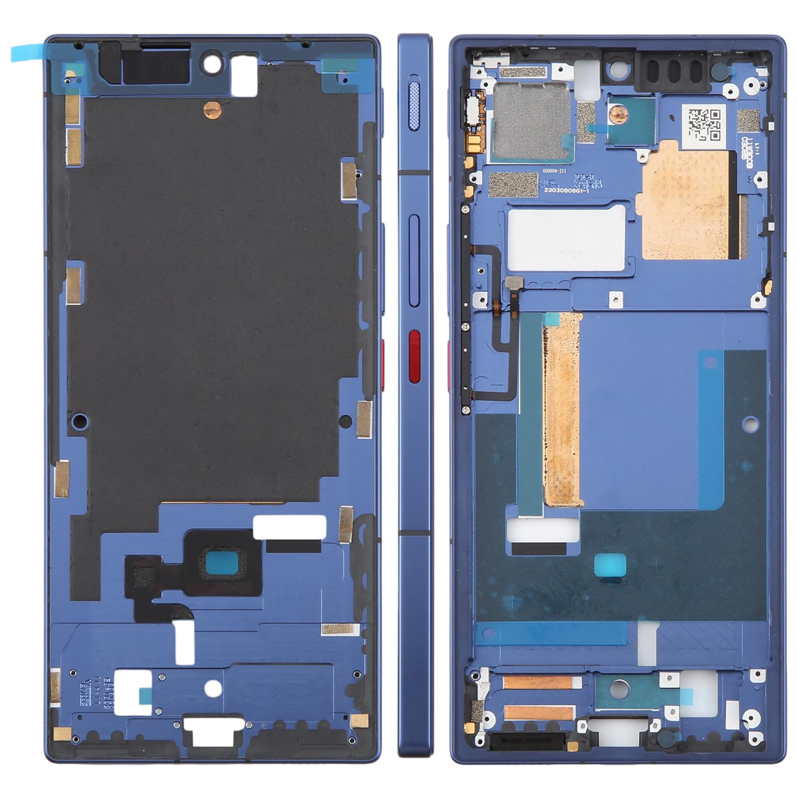 For ZTE nubia Z50 Ultra NX712J Metal Middle Frame Bezel Plate with Side Keys (Blue) - Shopkiz.com