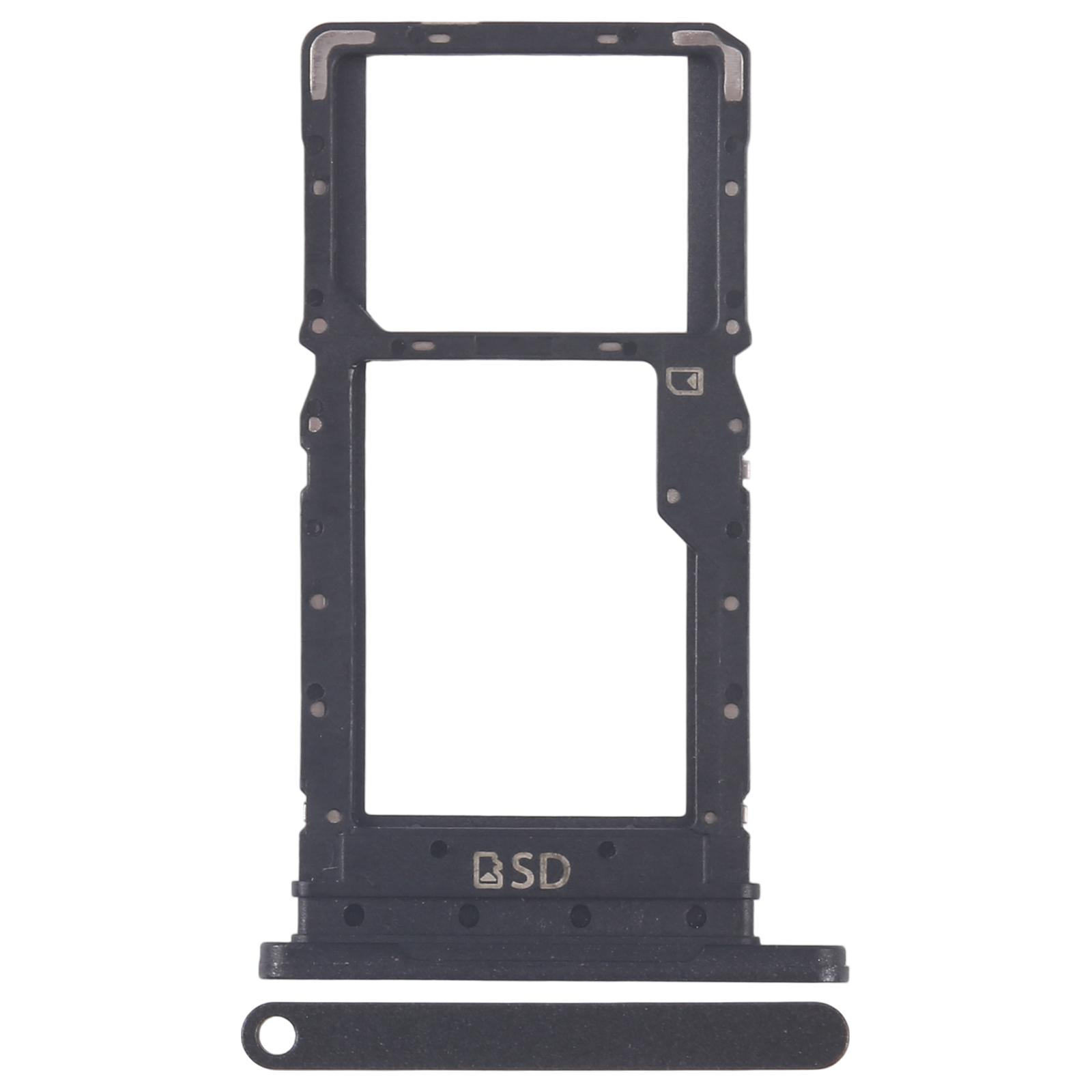For ZTE nubia Neo 3 5G Z2464N SIM Card Tray + Micro SD Card Tray (Black) - Shopkiz.com
