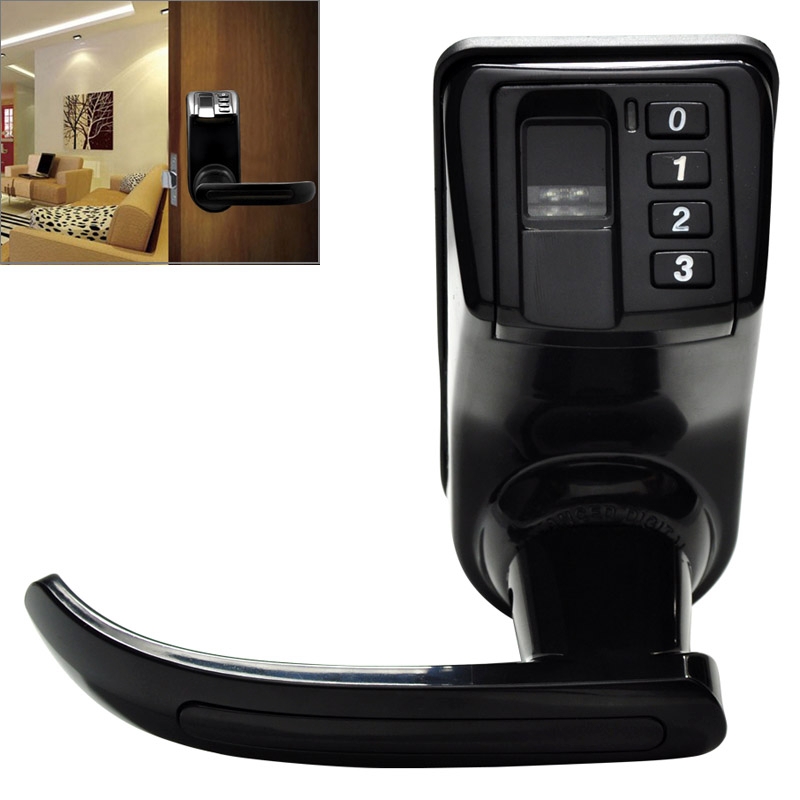 LS-9 ADEL DIY Fingerprint Door Lock with Password and Mechanical Key, Support up to 120 Fingerprints Memory(Black)
