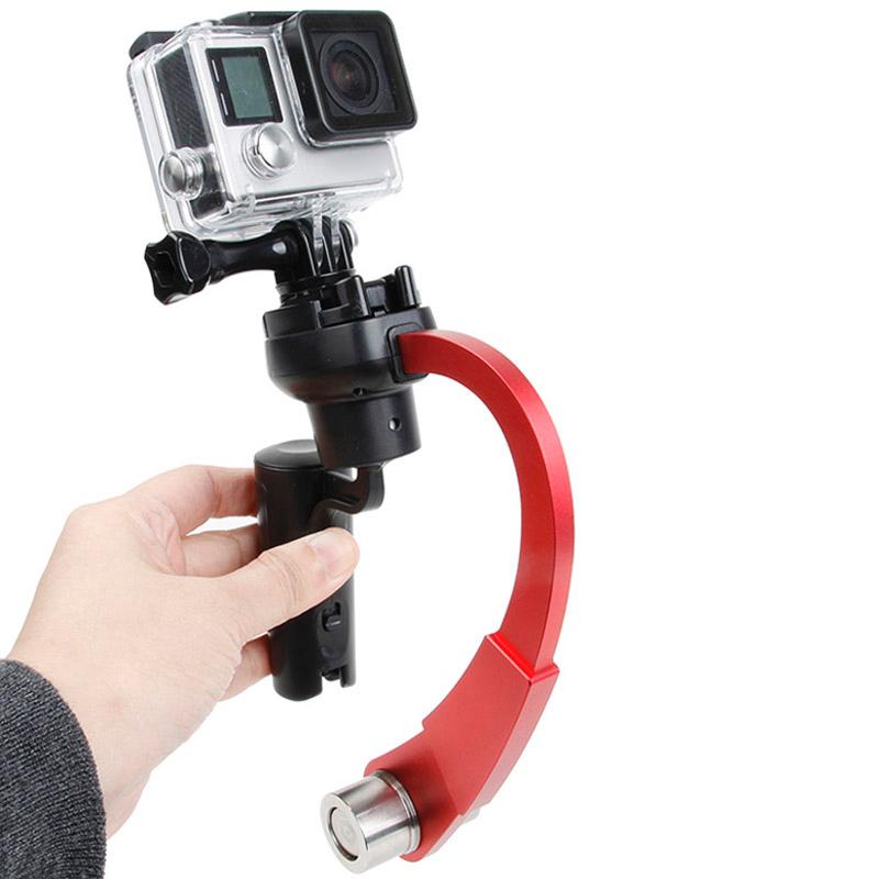 HR255 Special Stabilizer Bow Type Balancer Selfie Stick Monopod Mini Tripod for GoPro, Insta360, DJI and Other Action Cameras(Red) - Shopkiz.com
