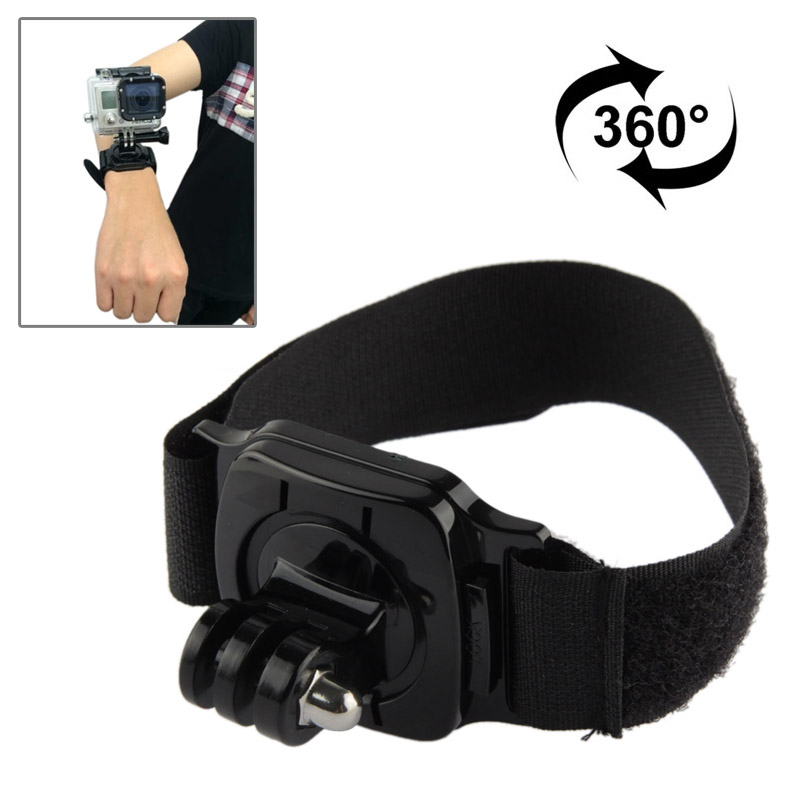 360 Degree Rotation Hand Camera Wrist Strap Mount for GoPro, Insta360, DJI and Other Action Cameras, Strap Length: 36cm(Black) - Shopkiz.com