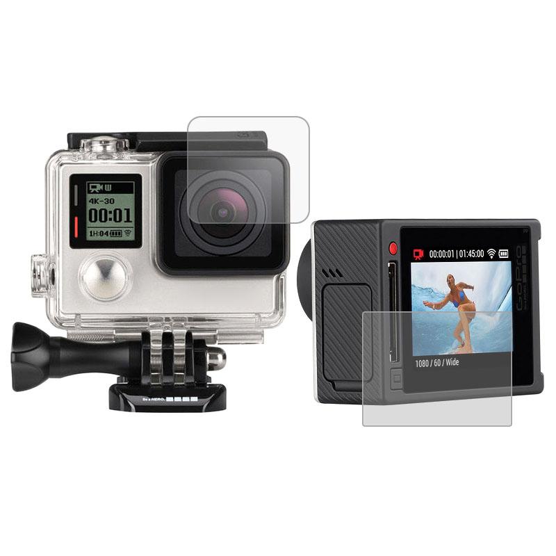 Ultra Clear LCD Screen Protector + Housing Glass Lens Protector Film for GoPro HERO4 Silver Camera - Shopkiz.com
