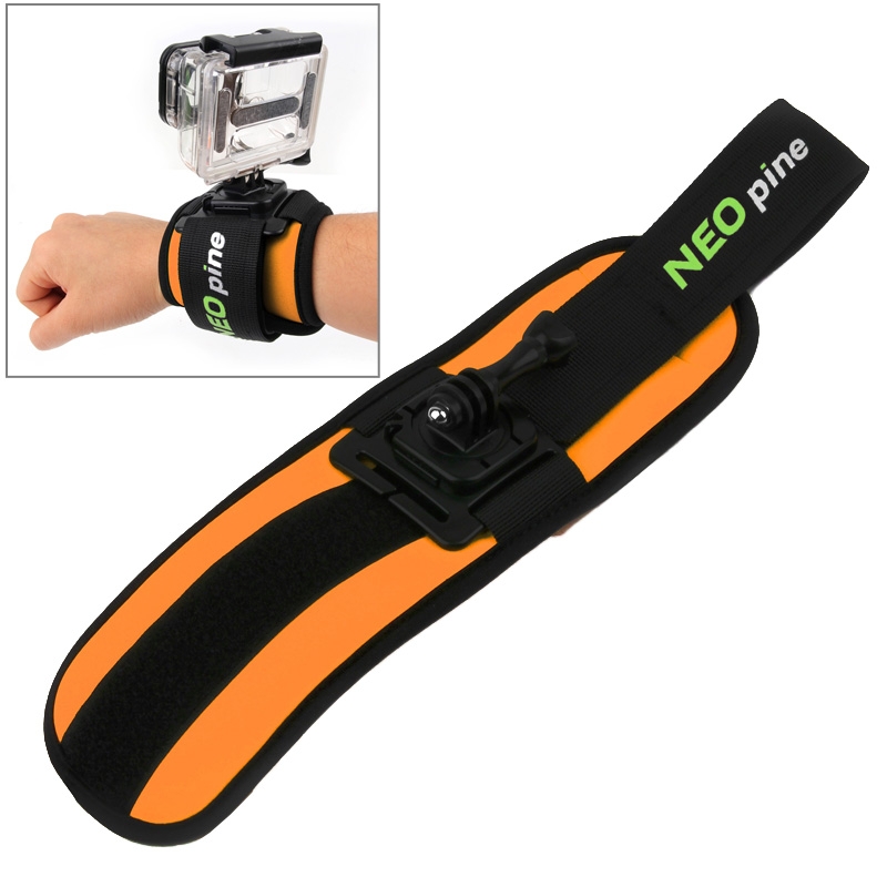 NEOpine GWS-5 Sports Diving Wrist Strap Mount Stabilizer 360 Degree Rotation for GoPro, Insta360, DJI and Other Action Cameras(Orange) - Shopkiz.com