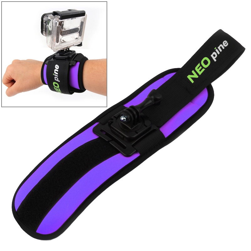 NEOpine GWS-5 Sports Diving Wrist Strap Mount Stabilizer 360 Degree Rotation for GoPro, Insta360, DJI and Other Action Cameras(Purple) - Shopkiz.com